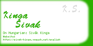 kinga sivak business card