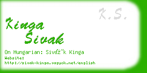 kinga sivak business card